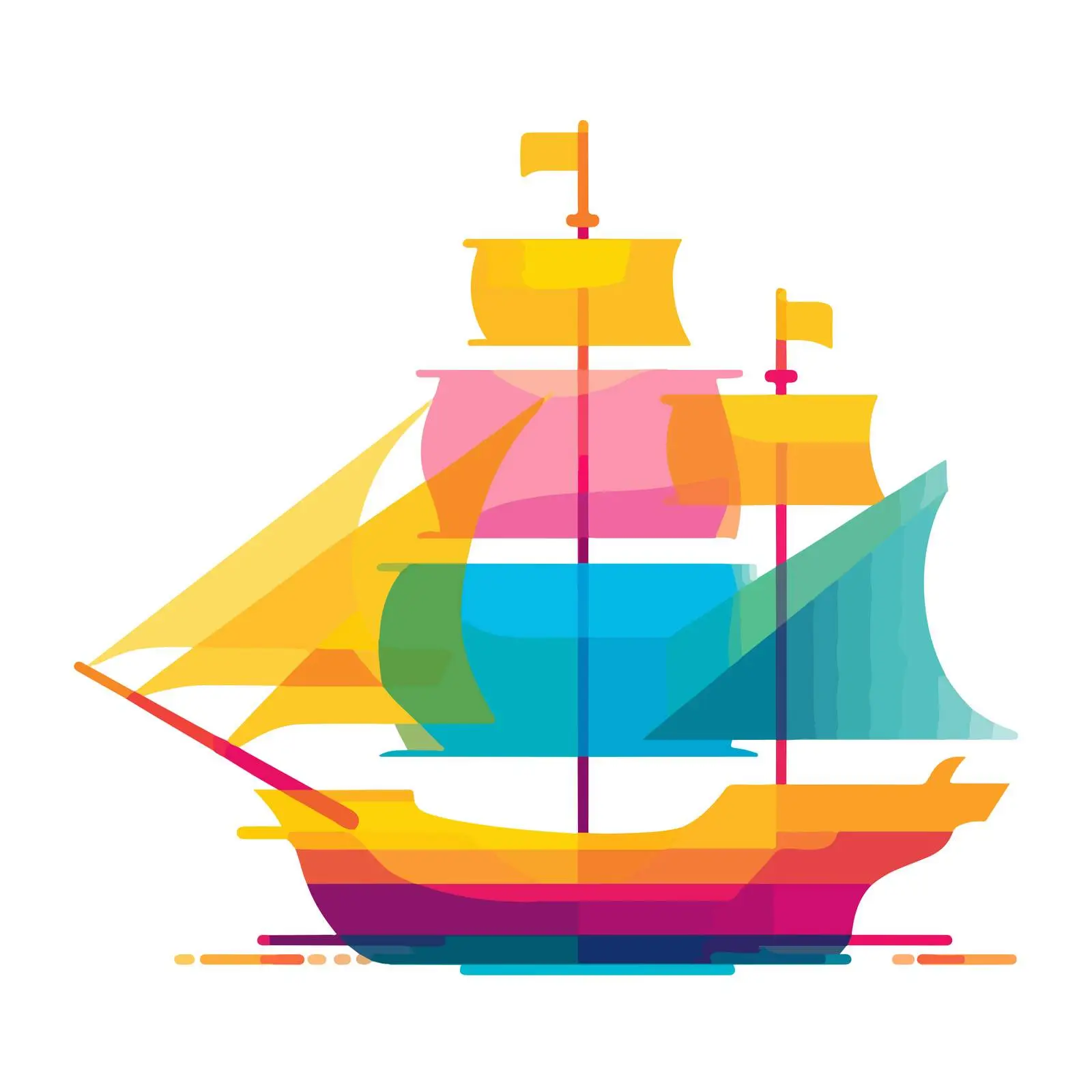 Colorful Ship Icon — free download from Dotvec