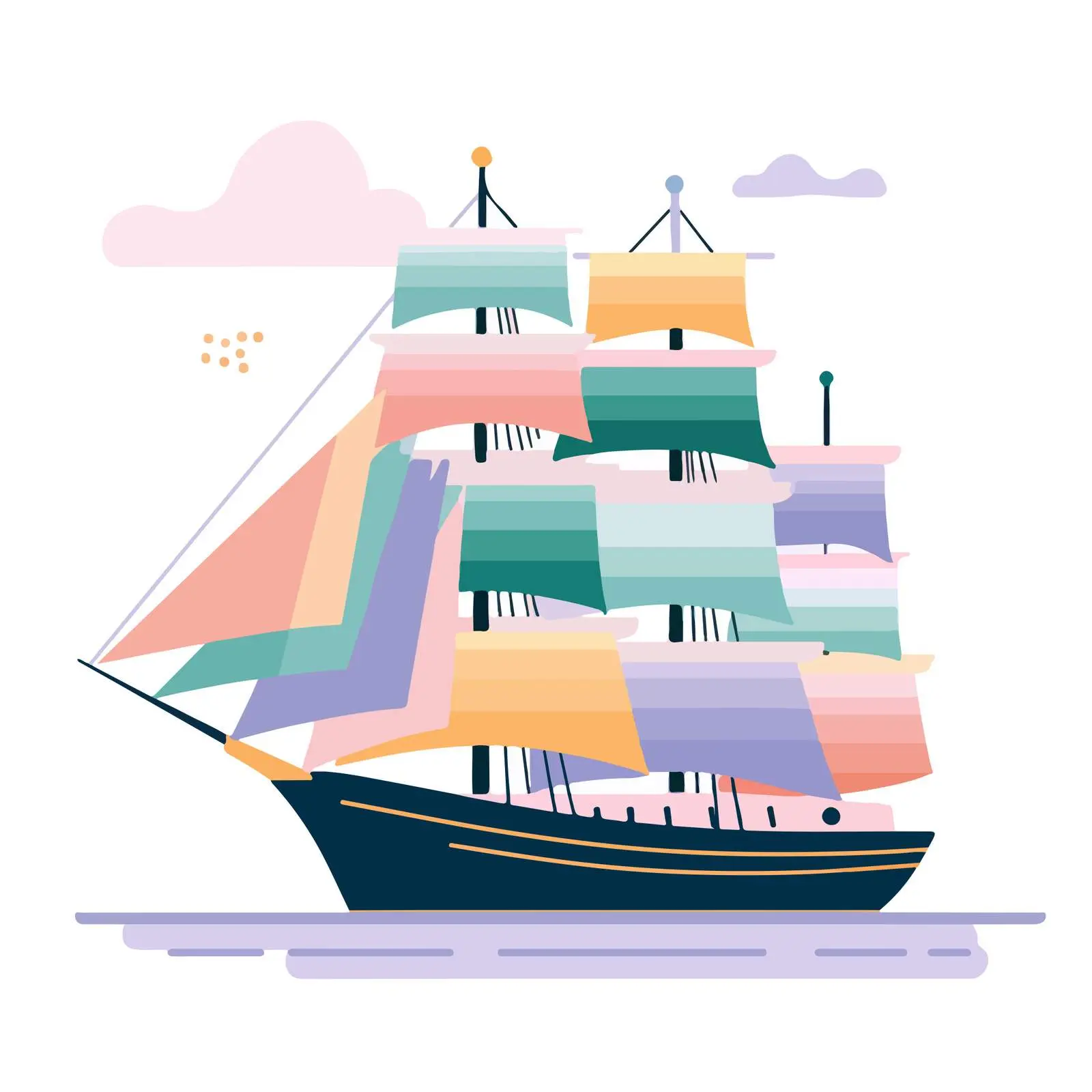 Colorful Ship Icon — free download from Dotvec