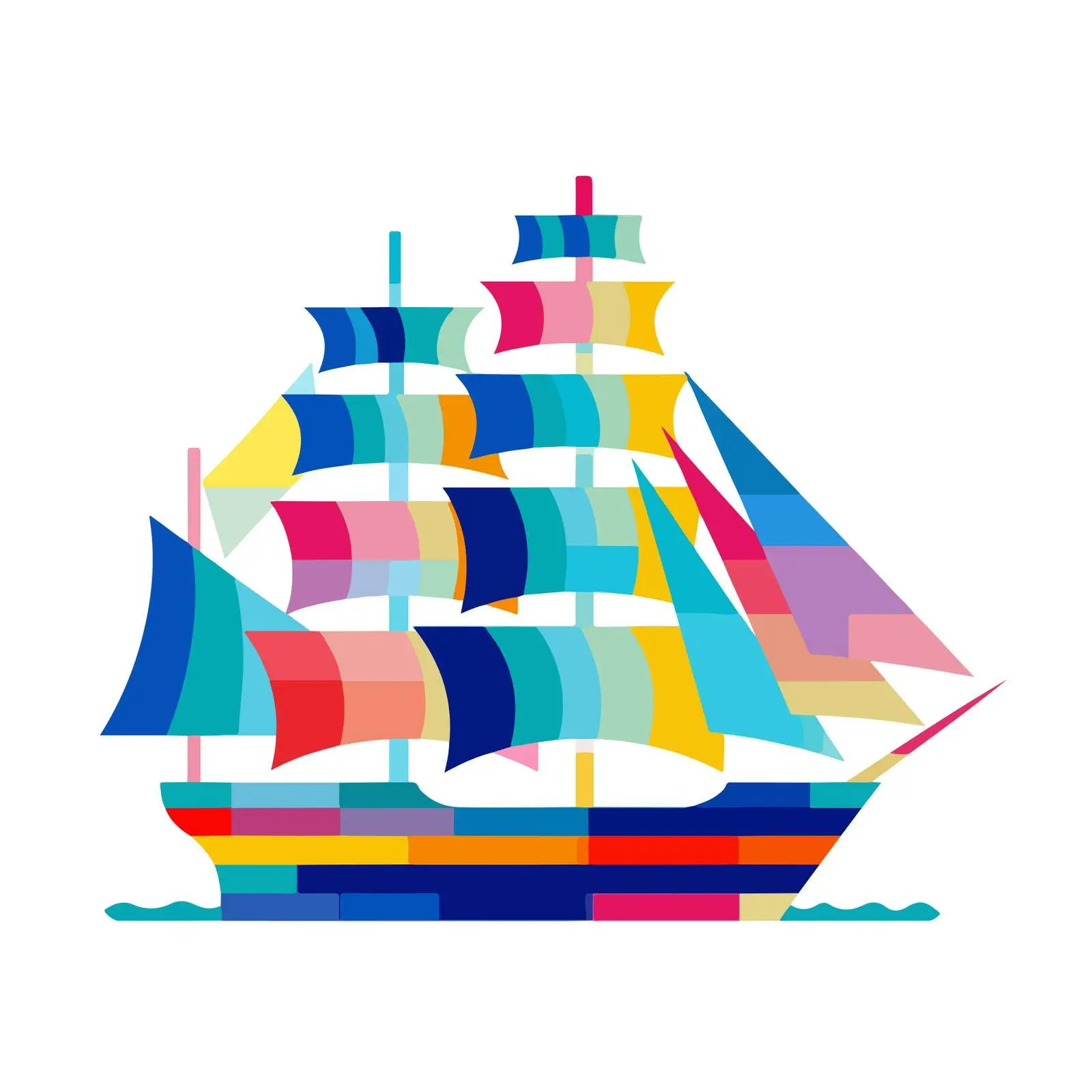 Colorful Ship Icon — free download from Dotvec