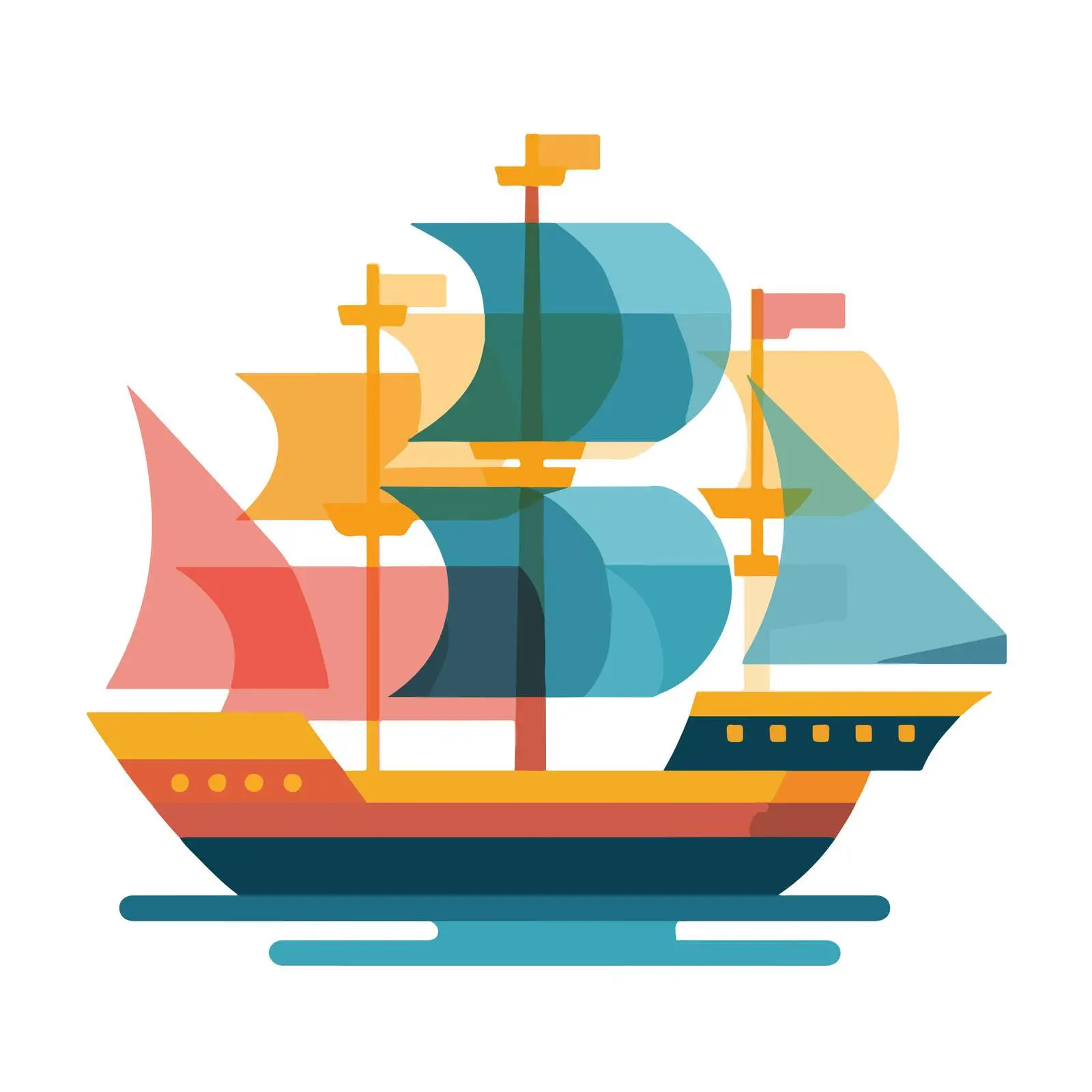 Colorful Ship Icon — free download from Dotvec