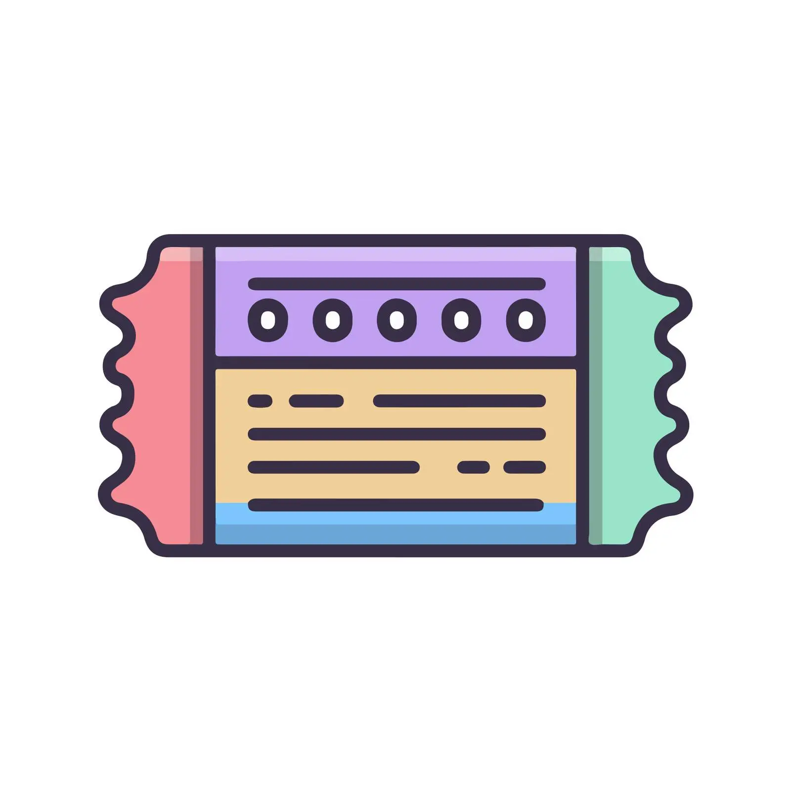 Colorful Ticket Icon — free download from Dotvec