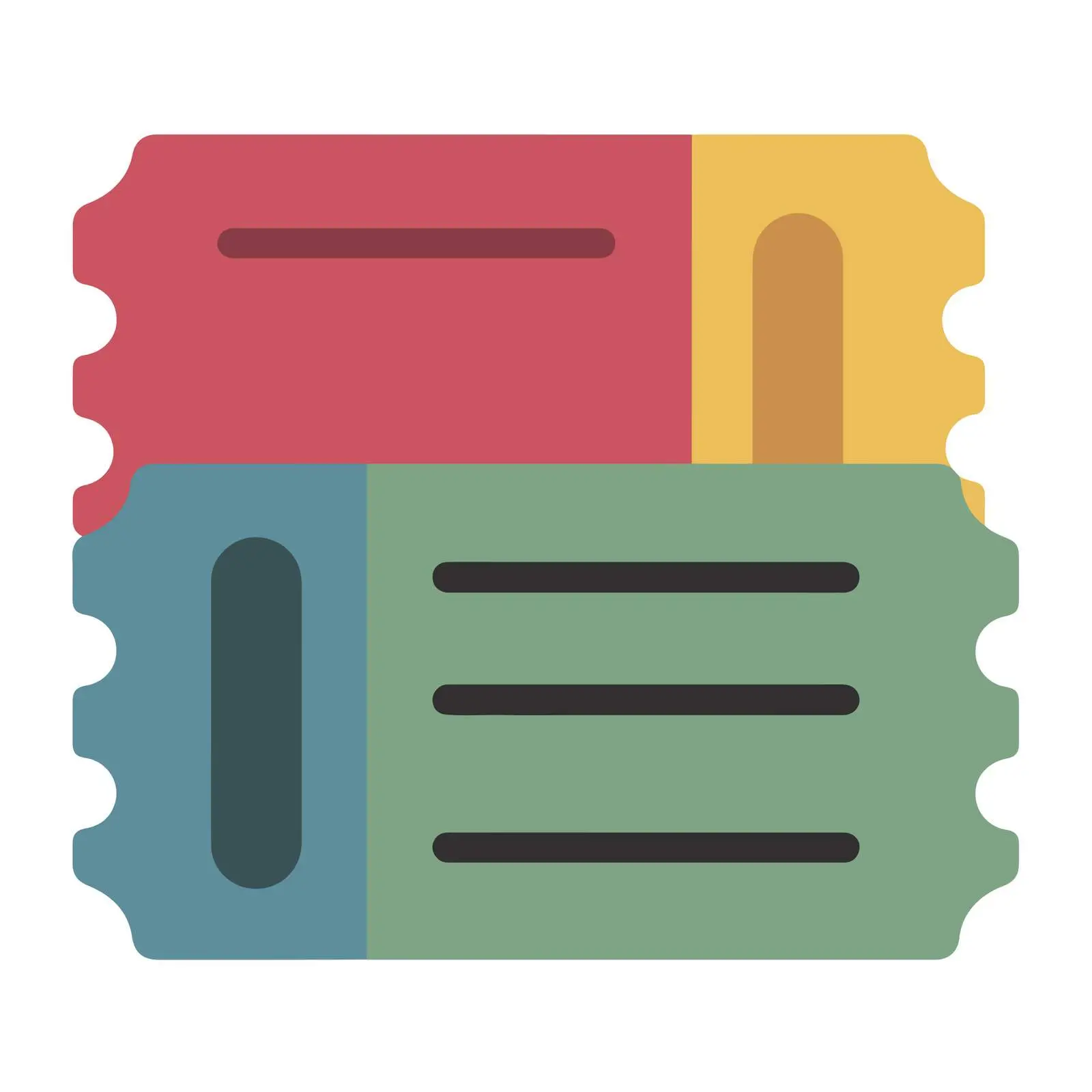 Colorful Ticket Icon — free download from Dotvec