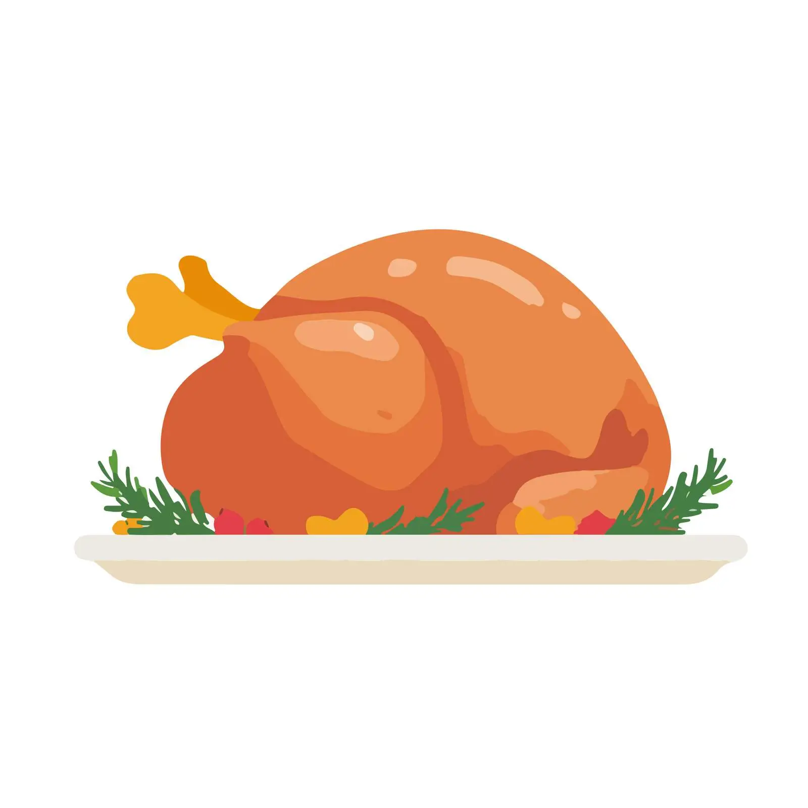 Colorful Turkey Roast Vector Icon — free download from Dotvec