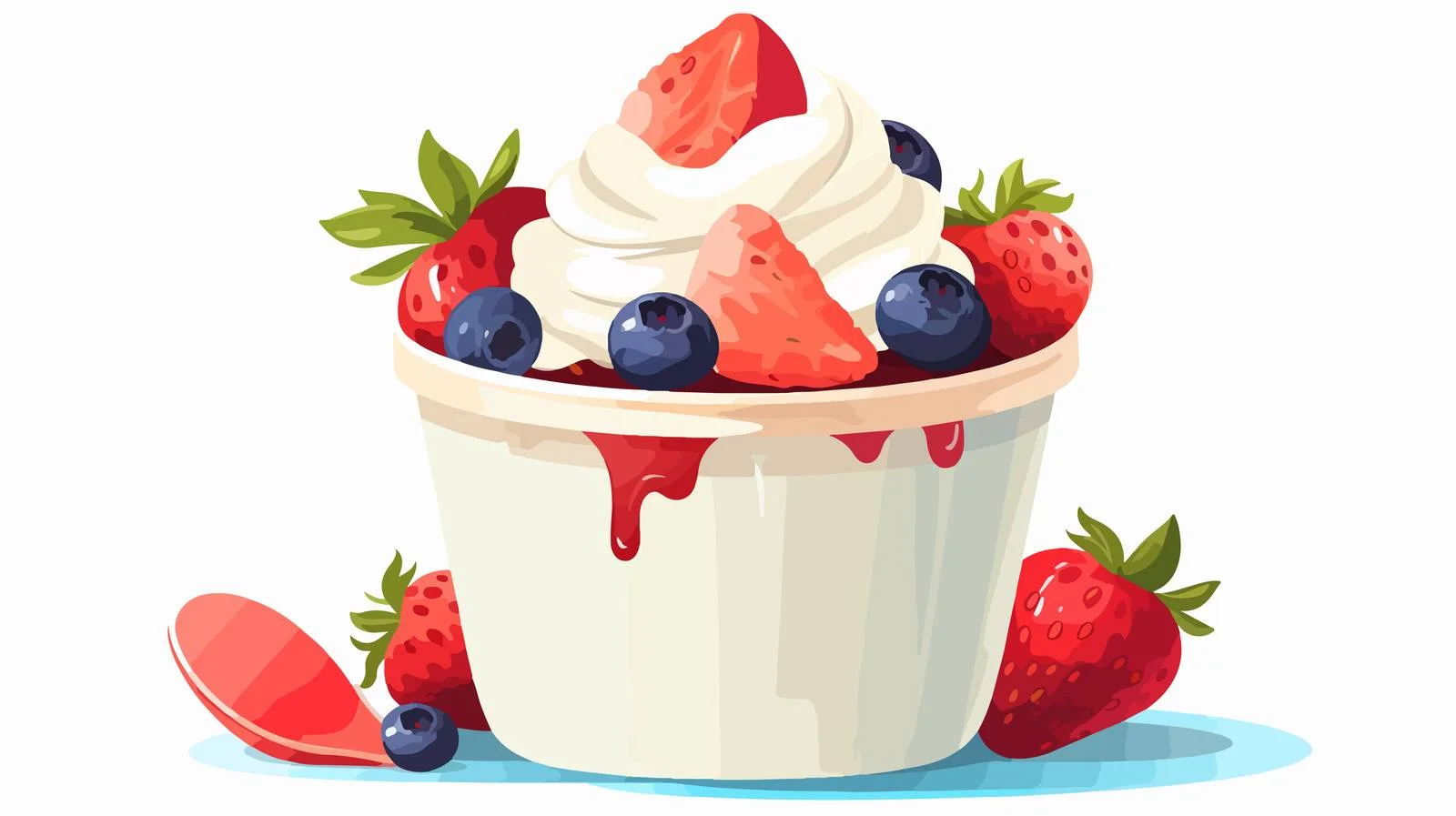 Whimsical yogurt cartoon illustration design element — free download from Dotvec