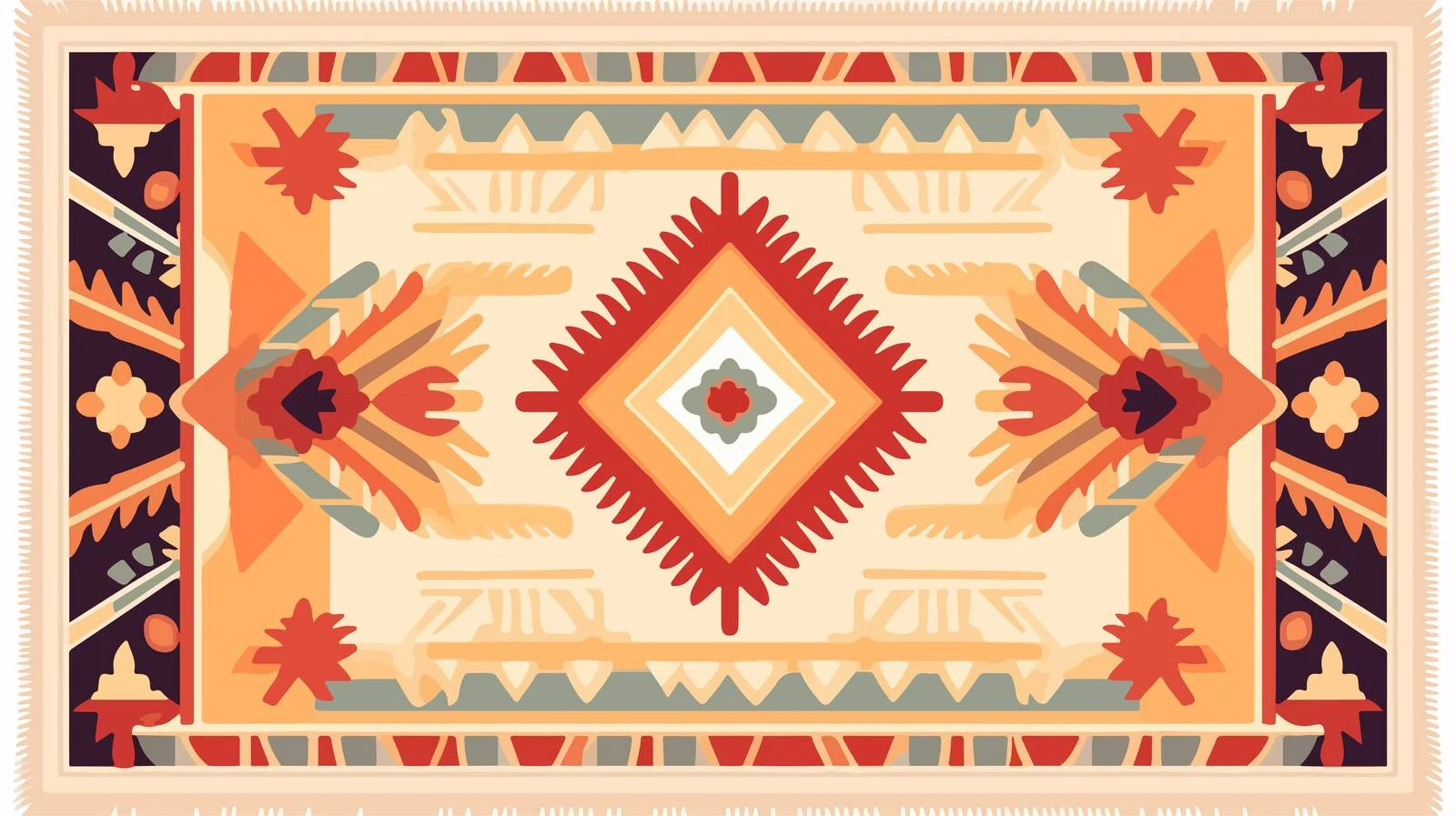 Elegant Hallway Rectangle Rug with Tassel Design — free download from Dotvec