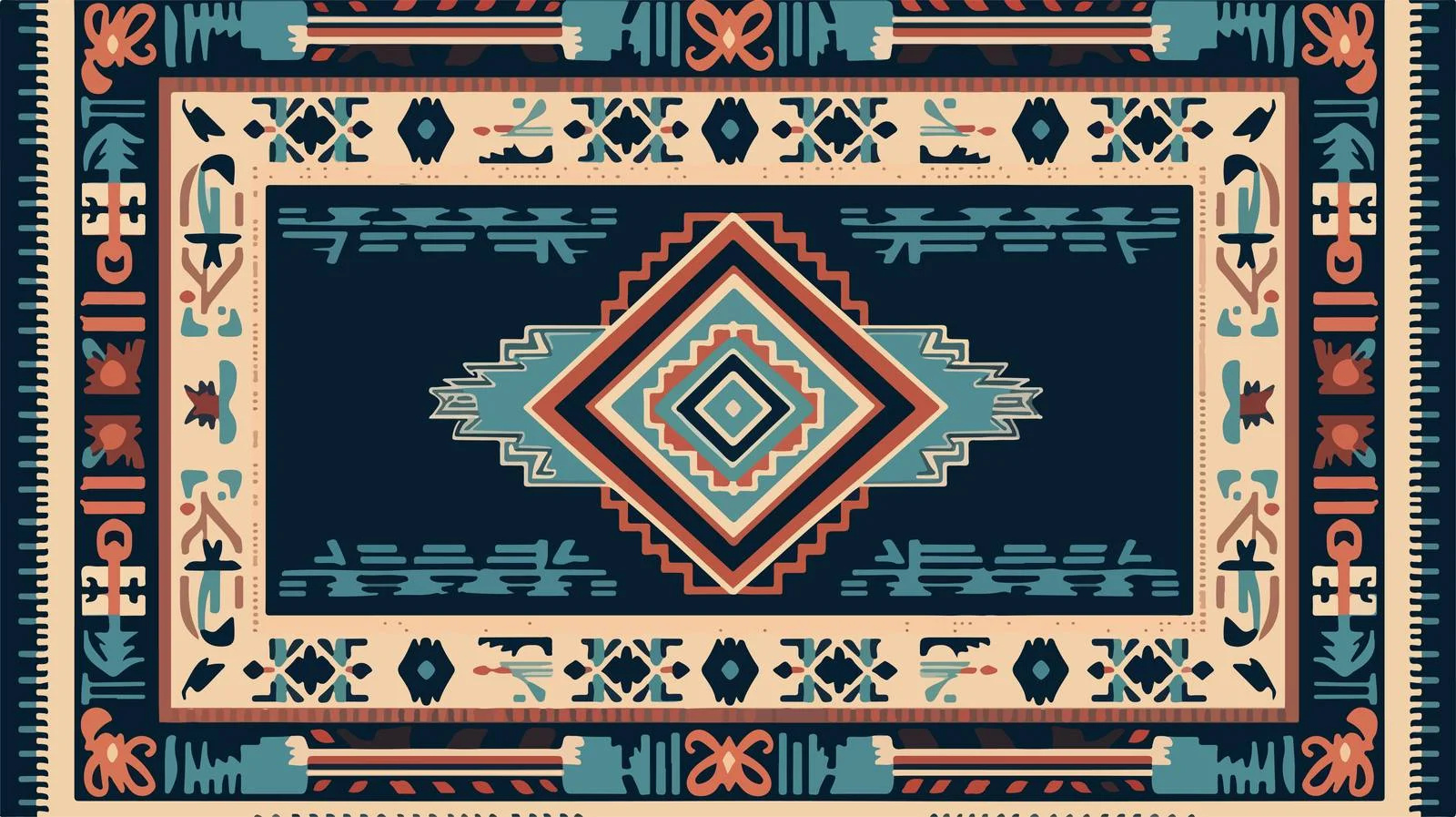 Elegant Rectangle Hallway Rug with Patterned Tassels — free download from Dotvec