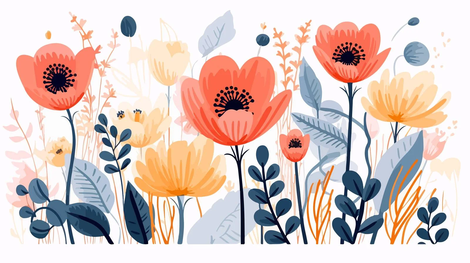 Elegant Summer Floral Abstract Creative Blossoms — free download from Dotvec