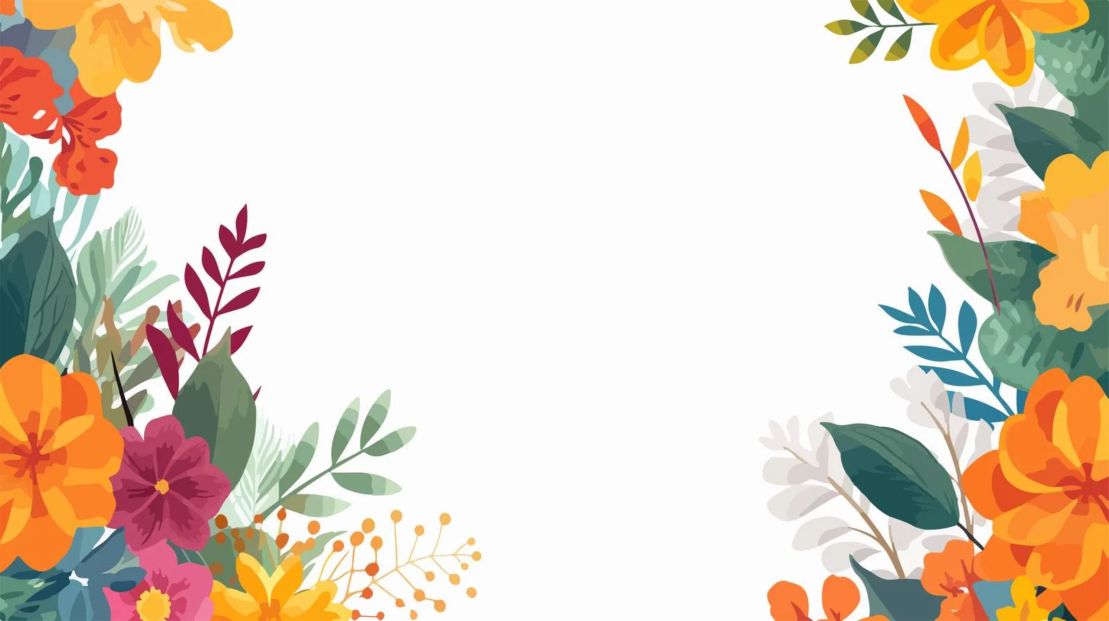 Vibrant Summer Floral Border Frame Design — free download from Dotvec