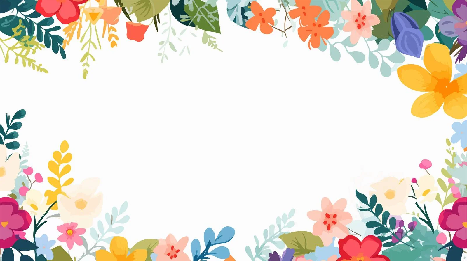 Vibrant Summer Floral Border Frame Design — free download from Dotvec