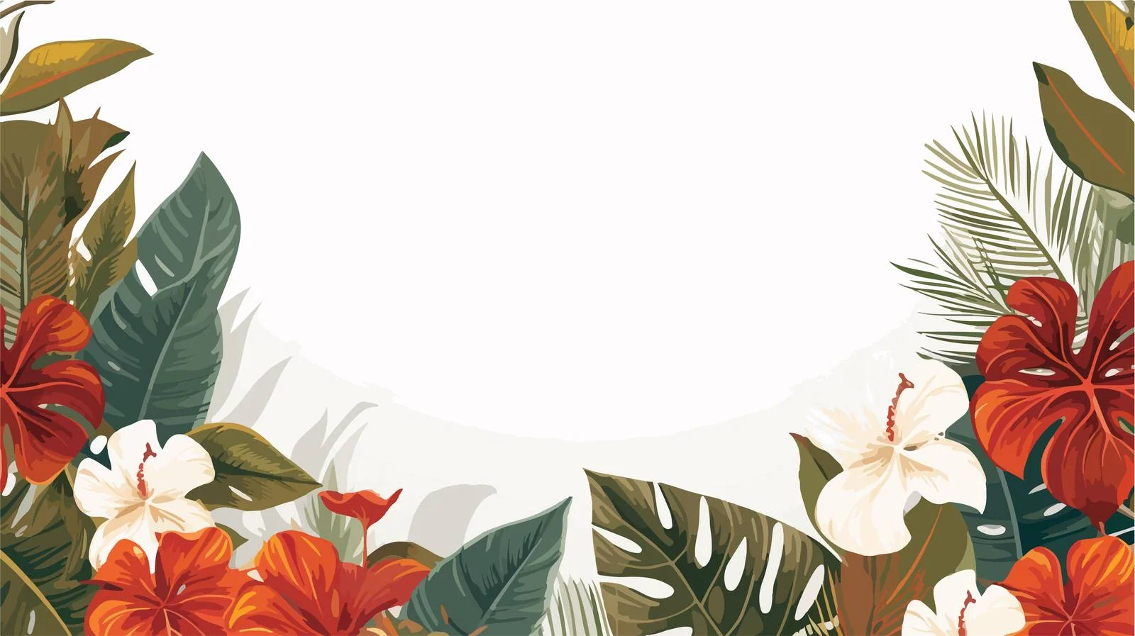 Elegant Floral Leaf Frame Horizontal Banner — free download from Dotvec