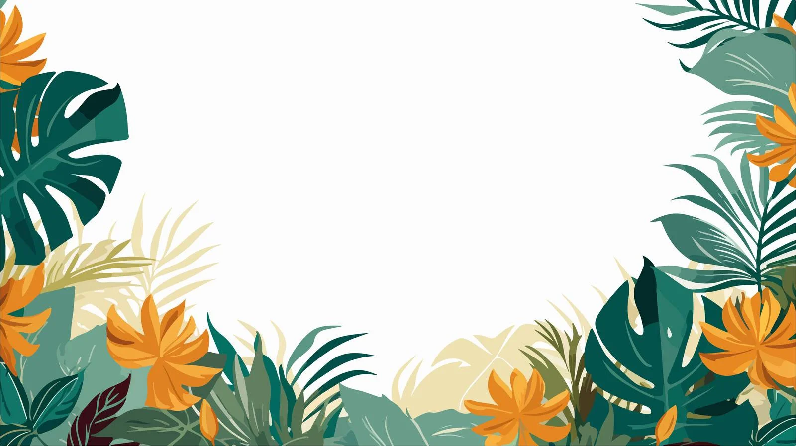 Elegant Leaf Frame on Horizontal Floral Background — free download from Dotvec