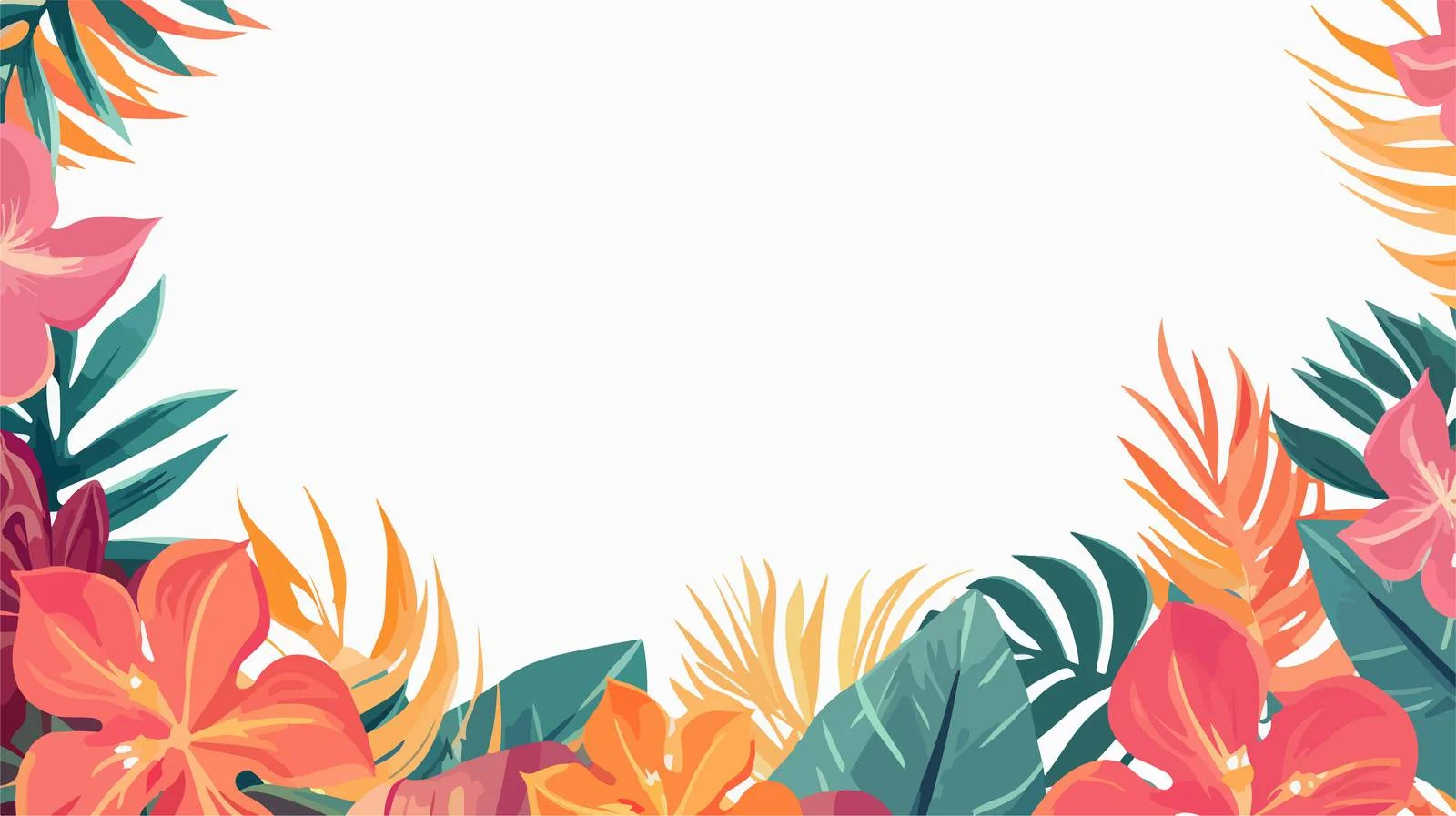 Elegant Leaf Frame on Floral Background — free download from Dotvec