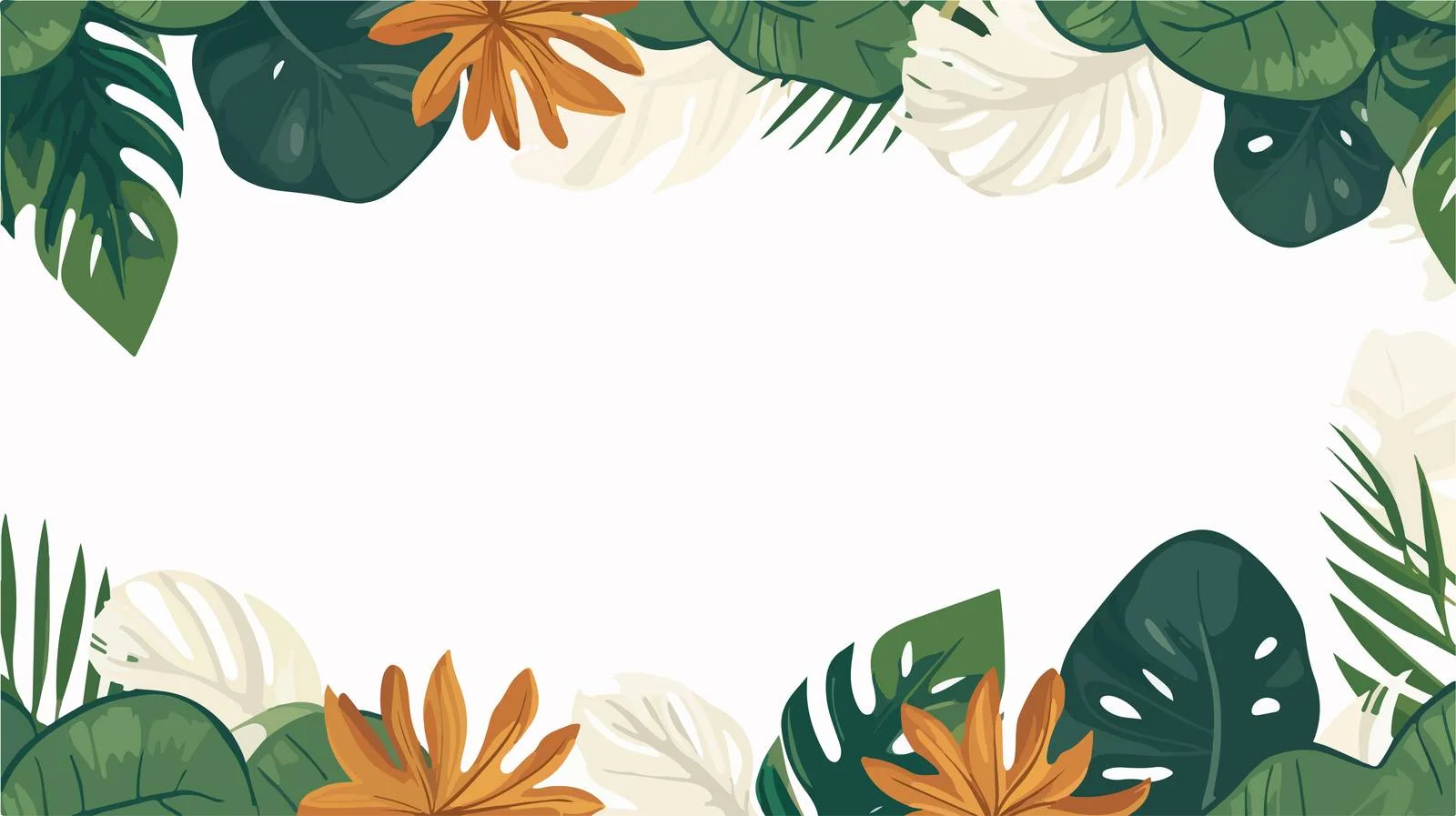 Elegant Floral Leaf Frame Horizontal Banner — free download from Dotvec