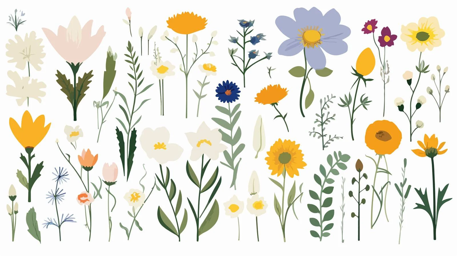 Vibrant Wildflowers and Foliage in Bloom — free download from Dotvec