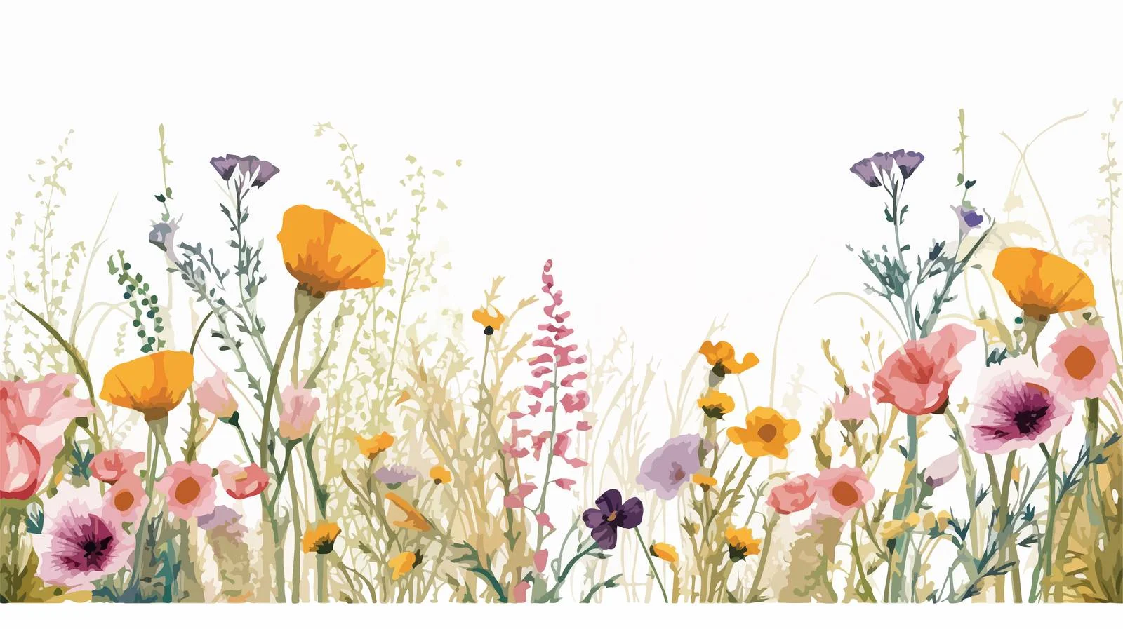 Elegant Spring Floral Border Decor Background — free download from Dotvec