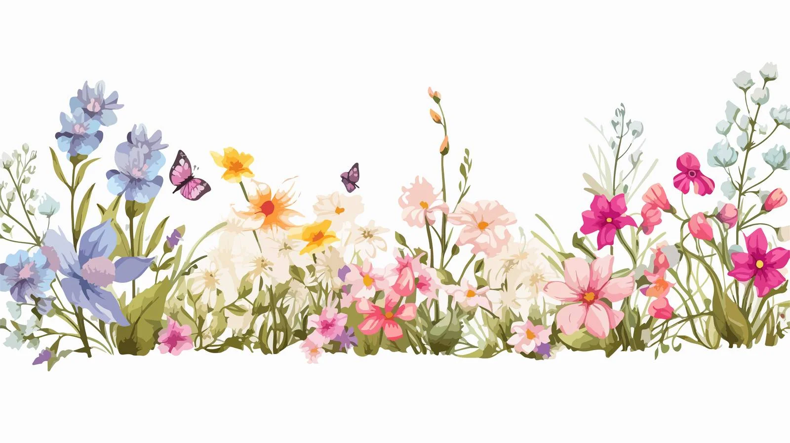 Elegant Spring Floral Border Deco Design — free download from Dotvec