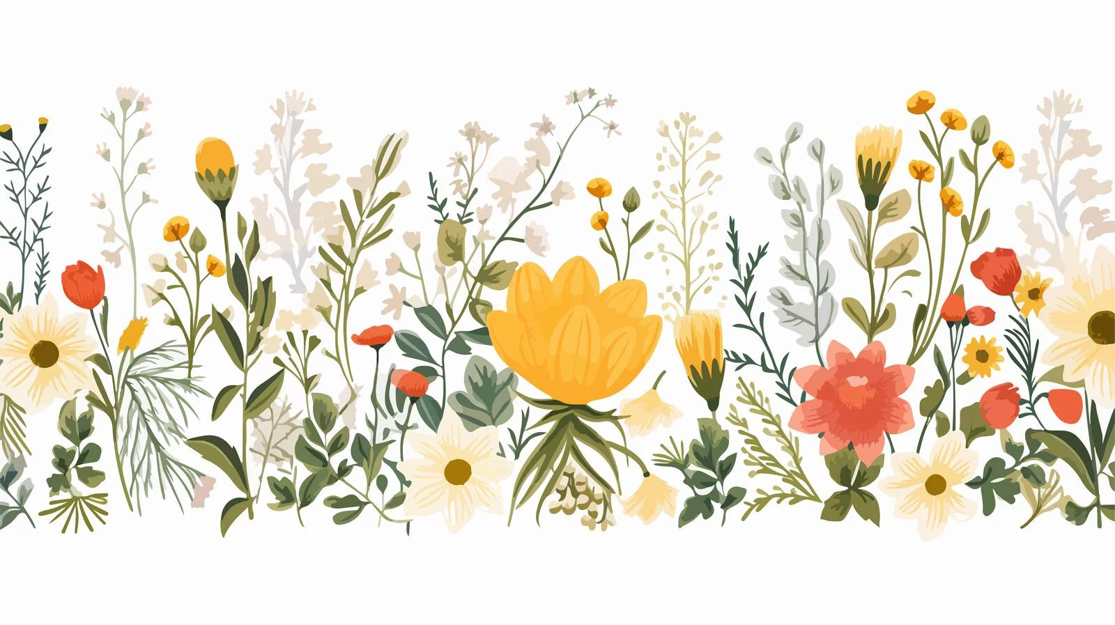 Elegant Botanical Blossom Border Design — free download from Dotvec