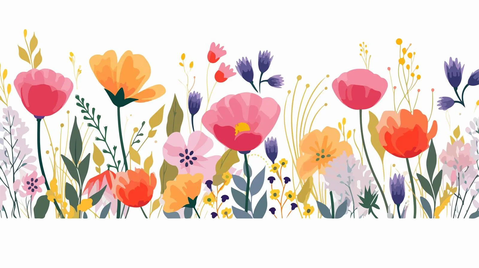 Blooming botanical border: Nature in bloom — free download from Dotvec