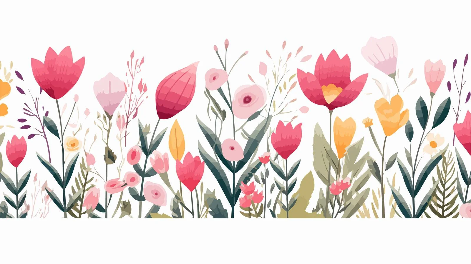 Elegant Botanical Border with Blossomed Patterns — free download from Dotvec