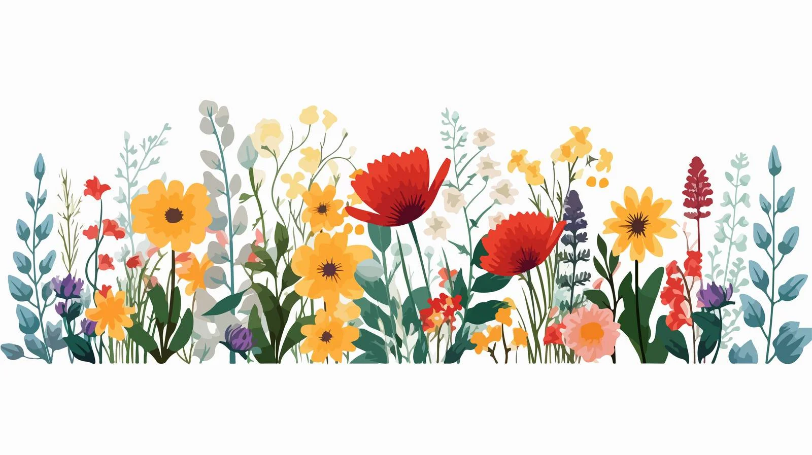 Elegant Summer Floral Border with Blooms — free download from Dotvec