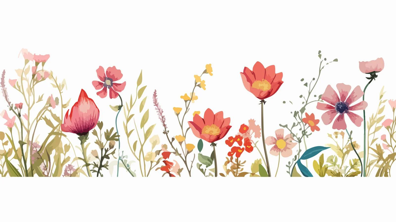 Elegant Spring Floral Botanical Border Art — free download from Dotvec