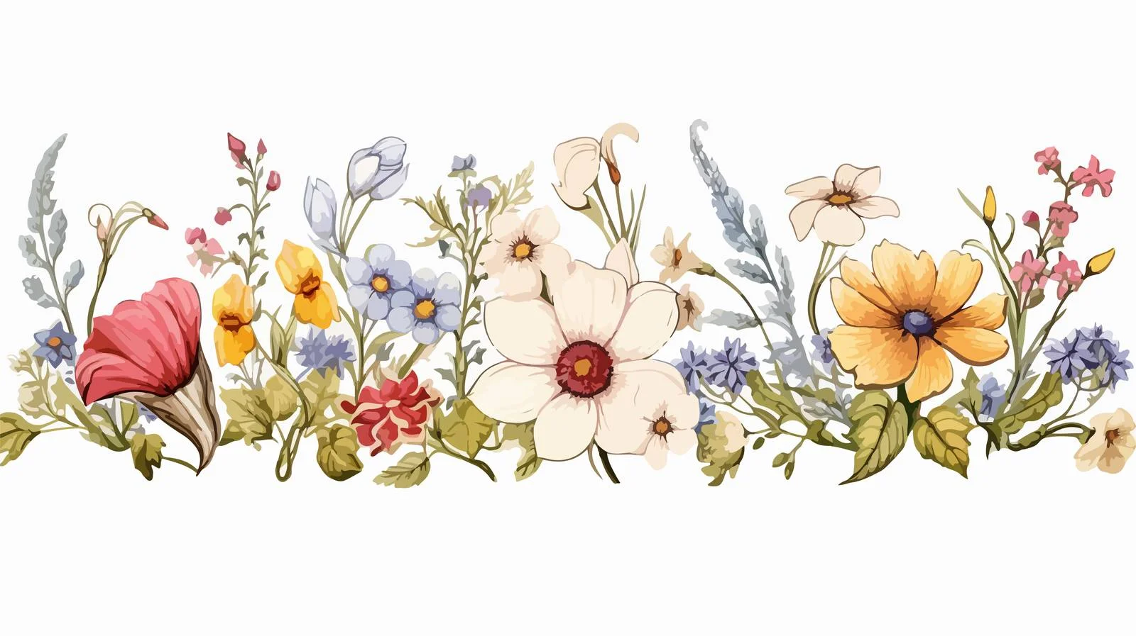 Elegant Spring Floral Border Illustration Drawing — free download from Dotvec