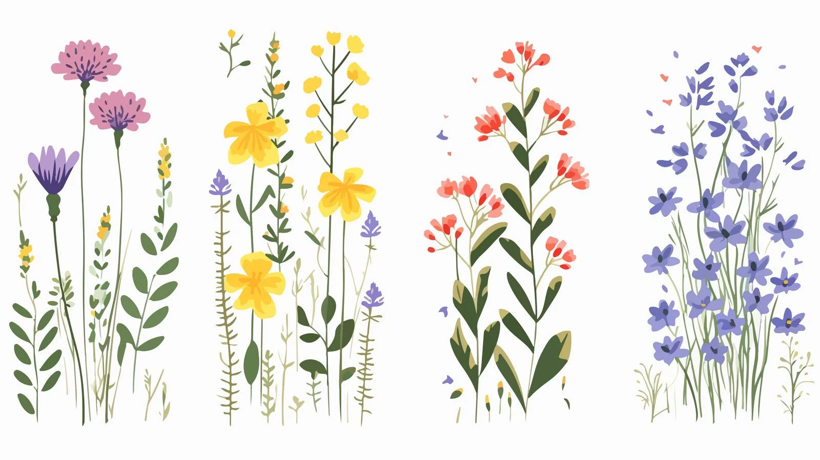 Elegant Botanical Card with Blue Blooms — free download from Dotvec