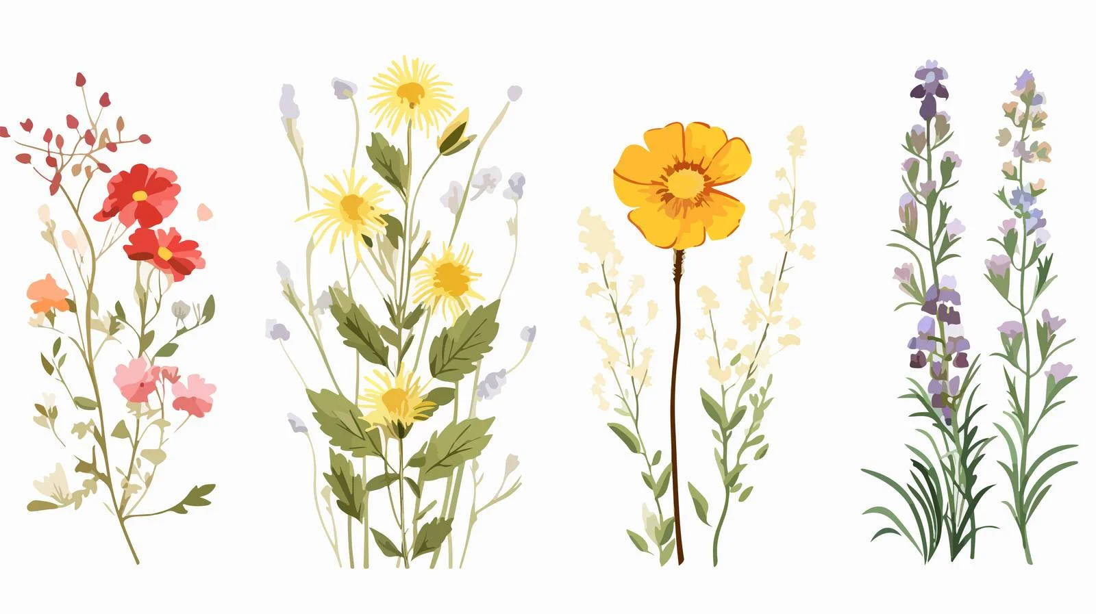 Elegant Botanical Card with Blue Blooms — free download from Dotvec