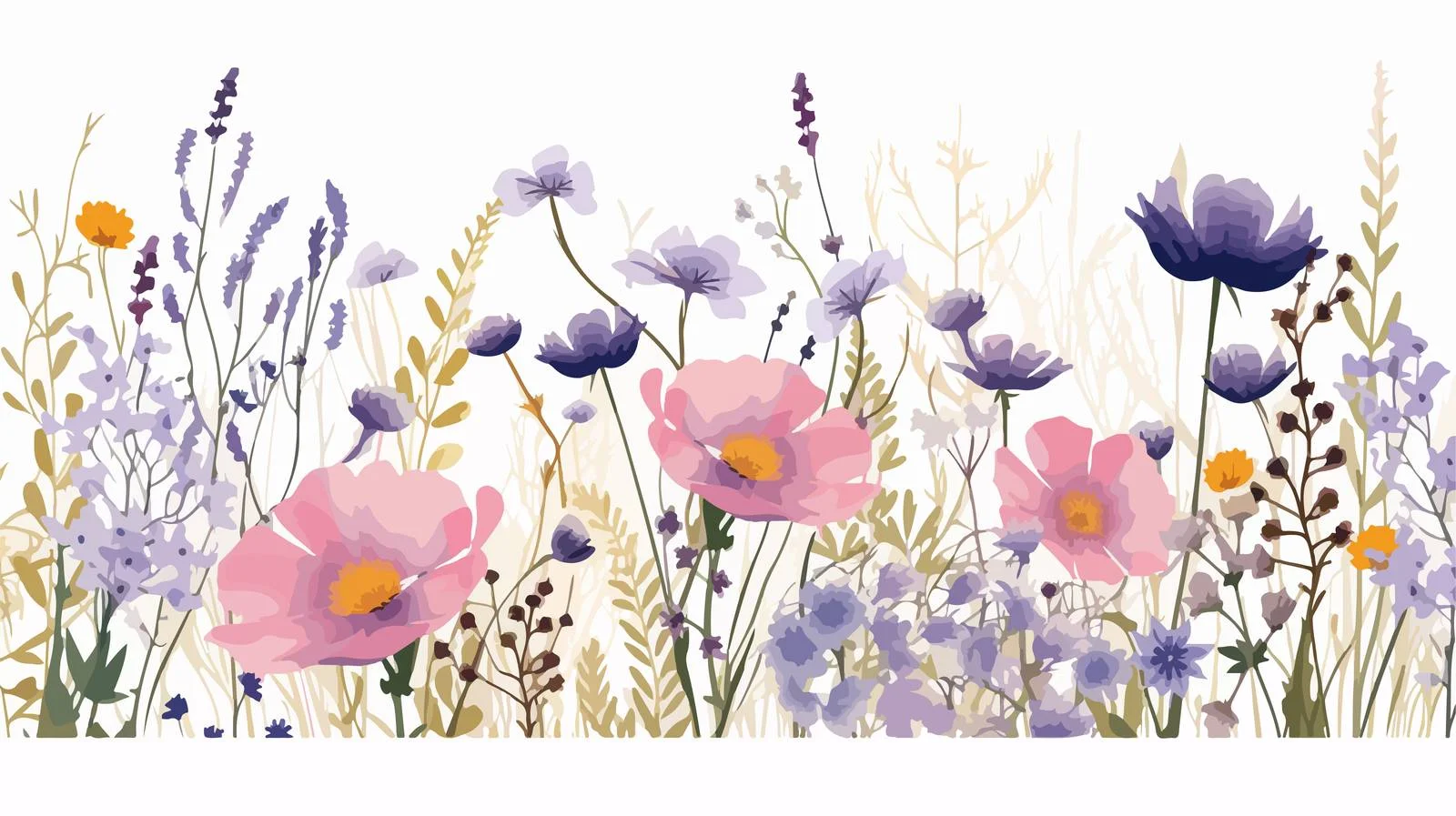 Elegant Botanical Card with Vertical Blooms — free download from Dotvec