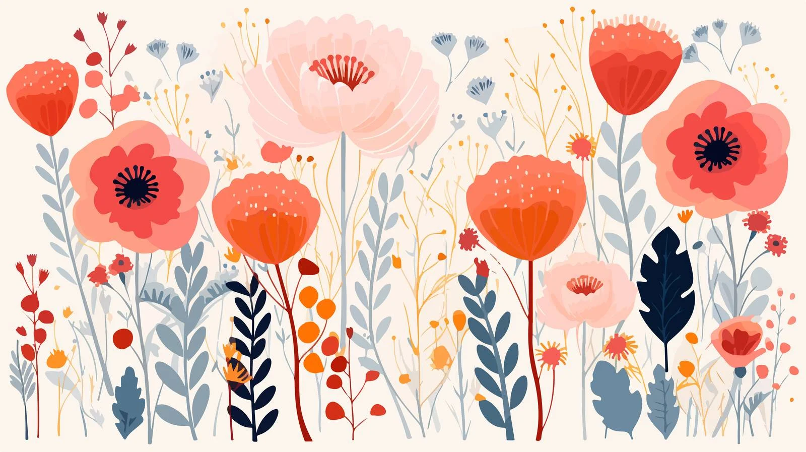 Elegant Blossom Pattern on Abstract Card — free download from Dotvec