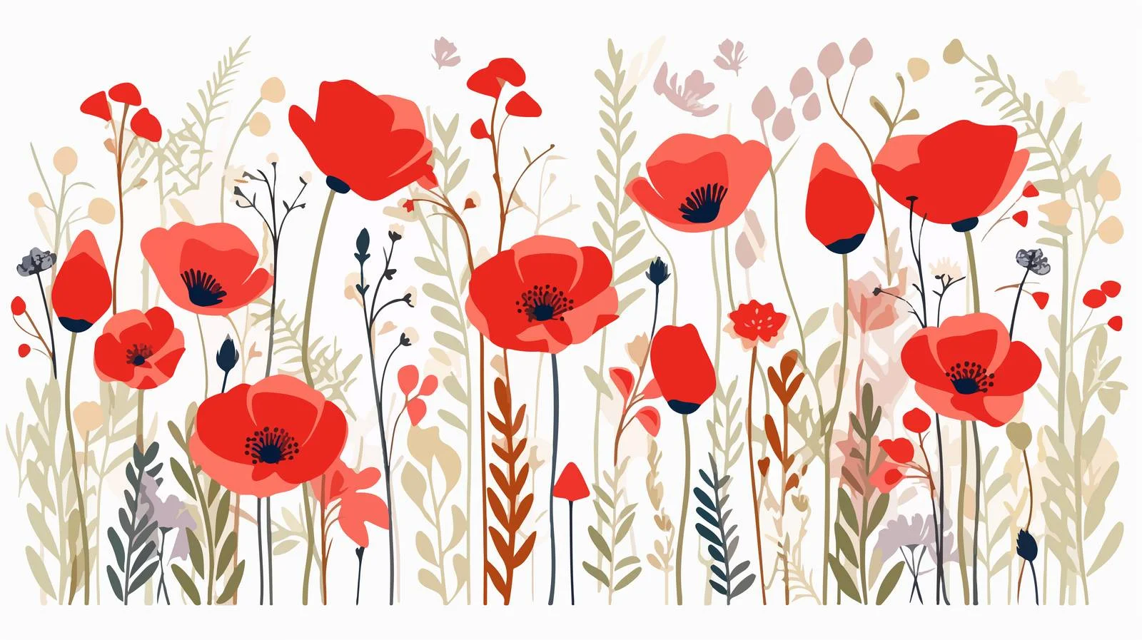 Elegant Red Floral Garden Plants Background — free download from Dotvec
