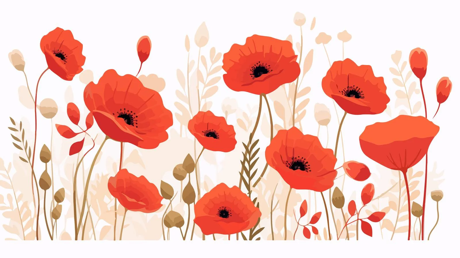 Elegant Floral Garden Red Flower Background — free download from Dotvec