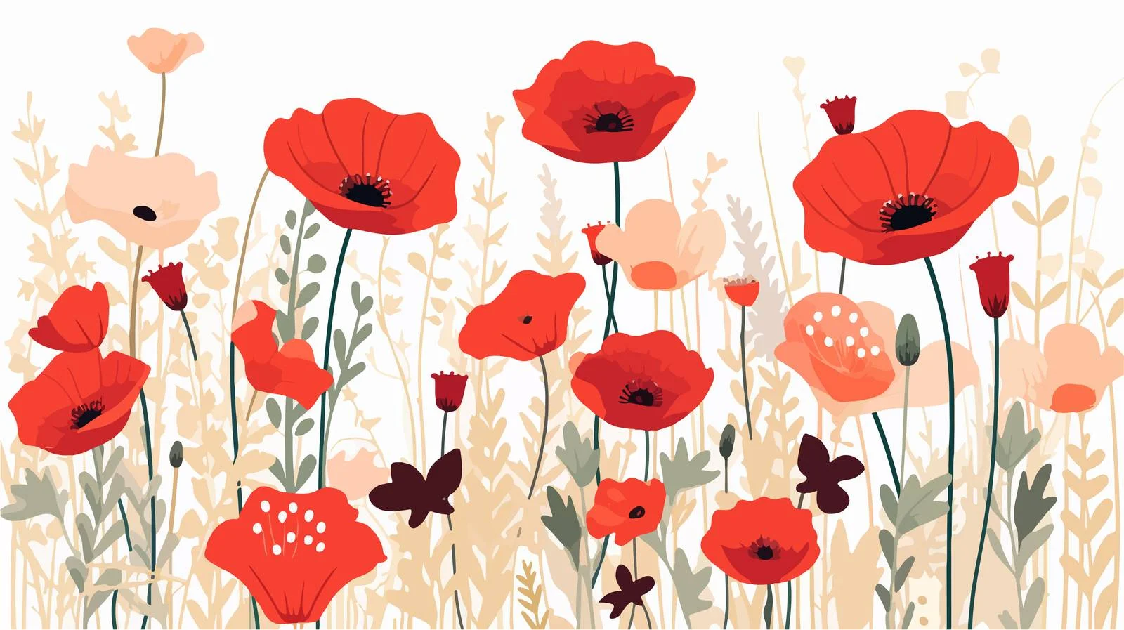 Elegant Red Floral Garden Plants Background — free download from Dotvec