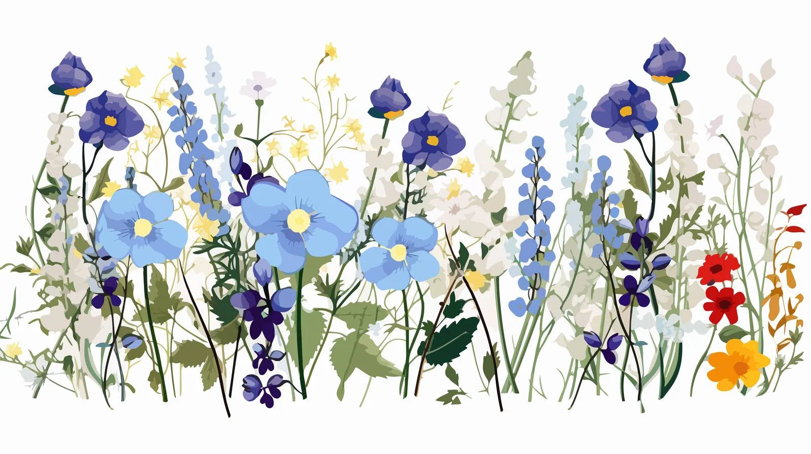Elegant Spring Floral Card with Wildflowers — free download from Dotvec