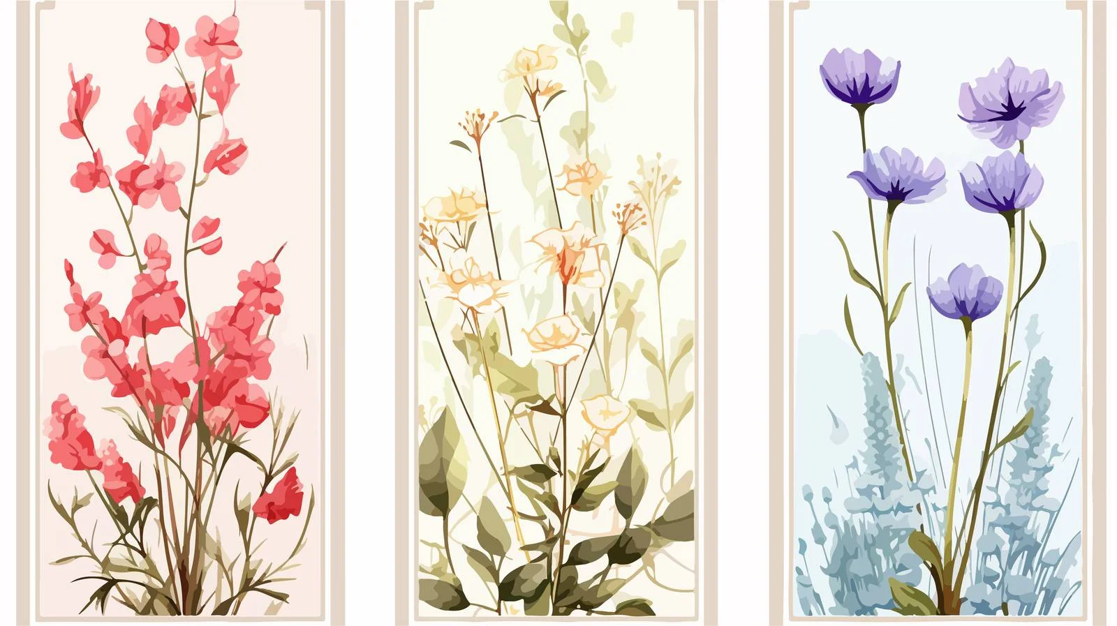 Seasonal Floral Card Collection: Winter Edition — free download from Dotvec