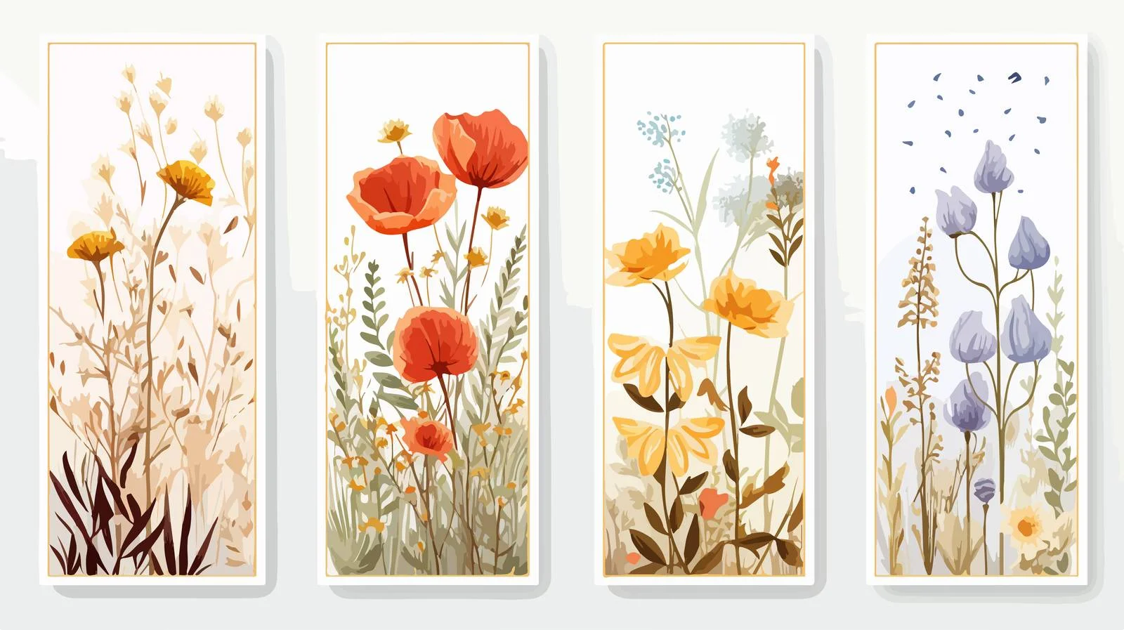 Seasonal Floral Cards Set: Winter Edition — free download from Dotvec