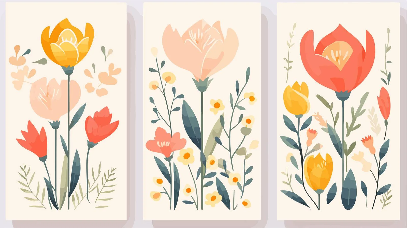 Elegant Floral Interior Poster with Spring Flowers — free download from Dotvec