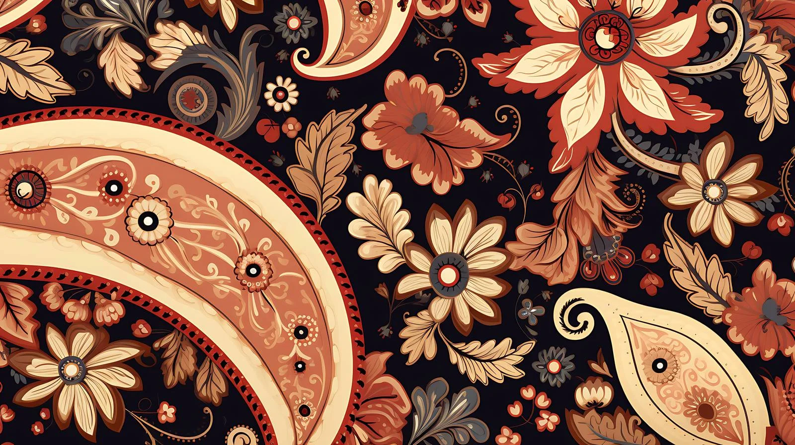 Exquisite Traditional Floral Paisley Seamless Texture — free download from Dotvec