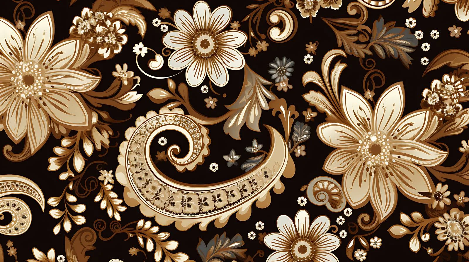 Elegant Traditional Floral Paisley Seamless Pattern — free download from Dotvec