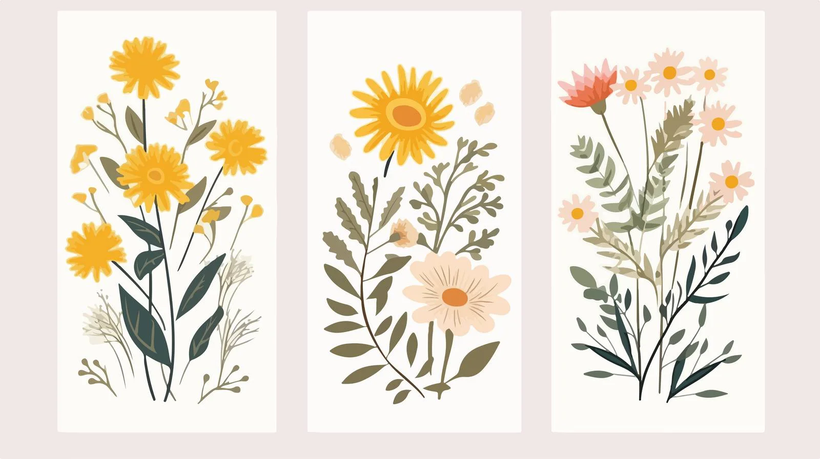 Elegant Floral Posters Collection Featuring Spring Plants — free download from Dotvec