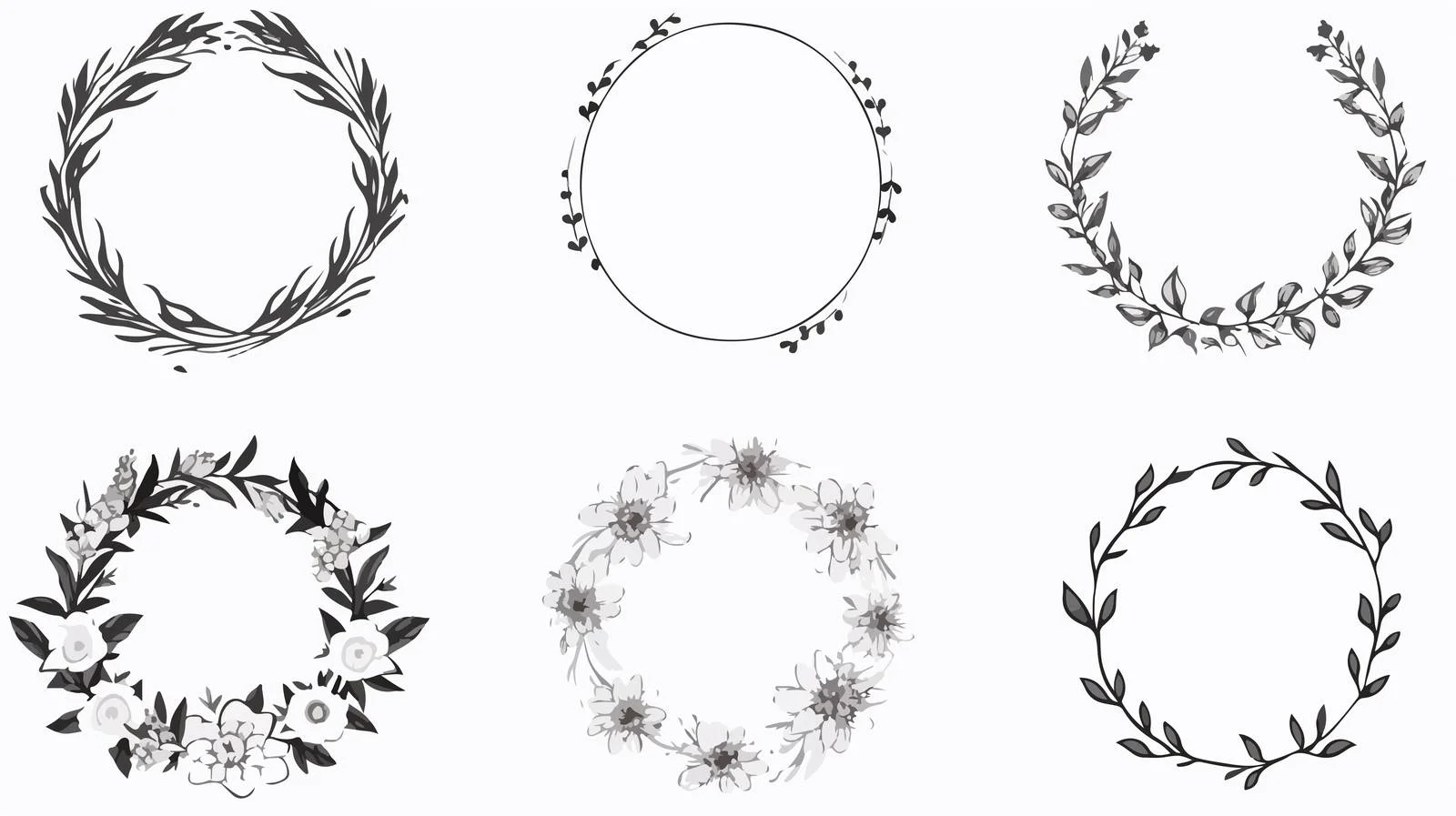 Exquisite Hand-Drawn Floral Wreath Collection — free download from Dotvec