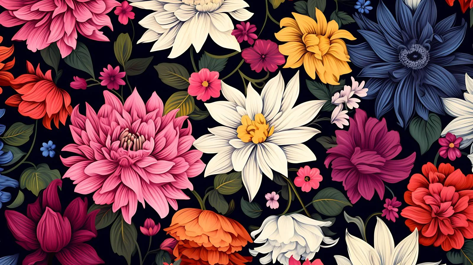 Elegant Seamless Blooming Floral Pattern — free download from Dotvec