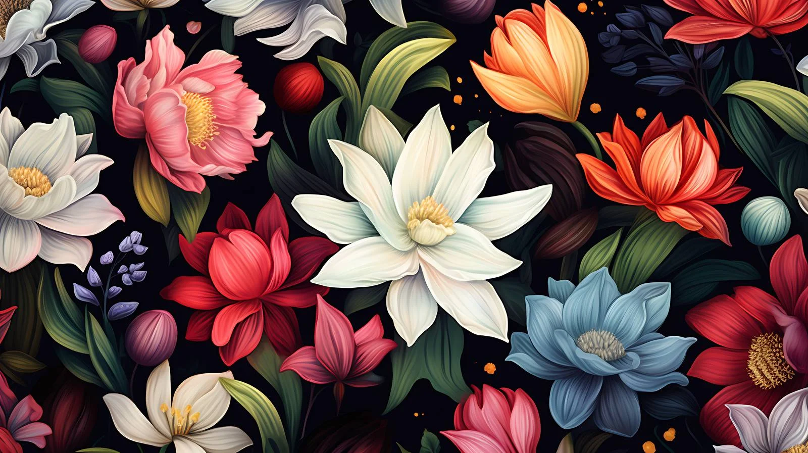 Elegant Blooming Floral Seamless Pattern — free download from Dotvec