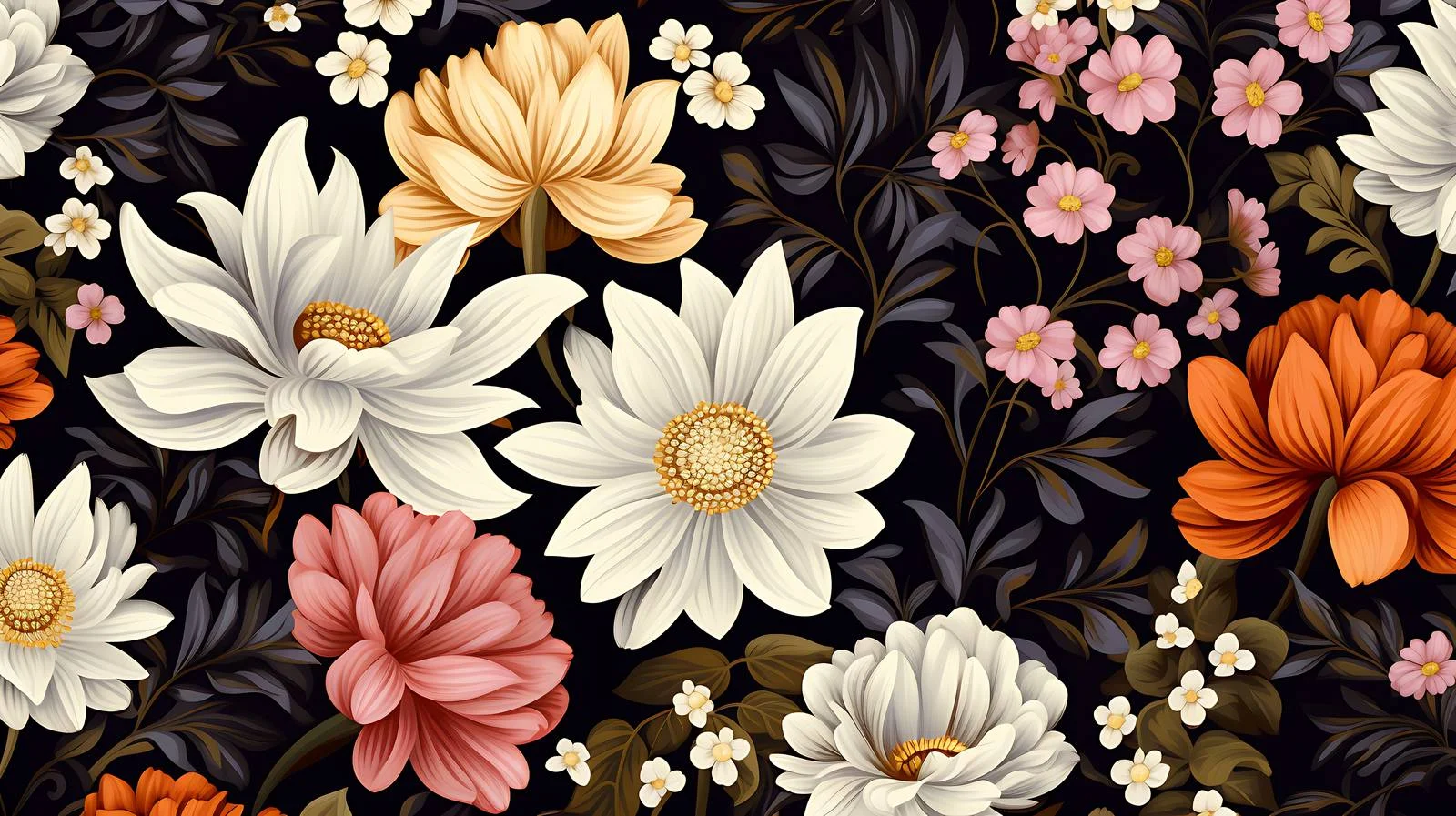 Exquisite Blooming Floral Seamless Pattern — free download from Dotvec