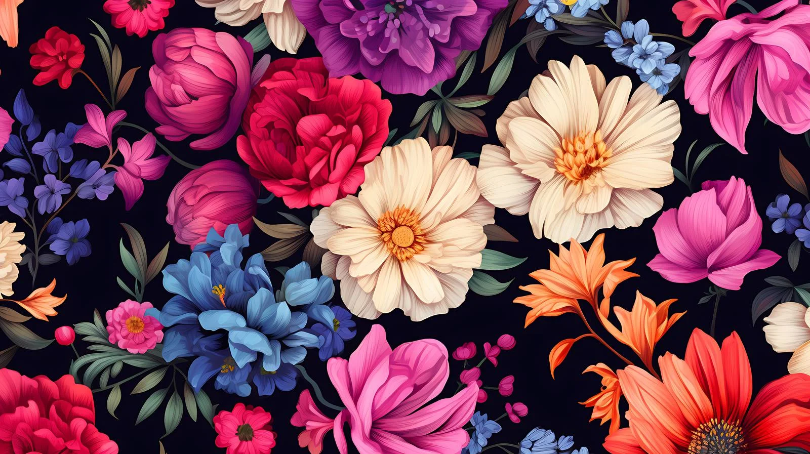Elegant Blooming Floral Seamless Pattern Design — free download from Dotvec