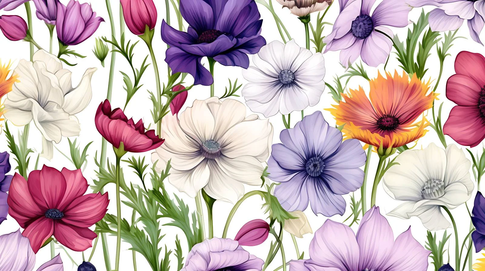 Elegant Blooming Garden Floral Seamless Pattern — free download from Dotvec