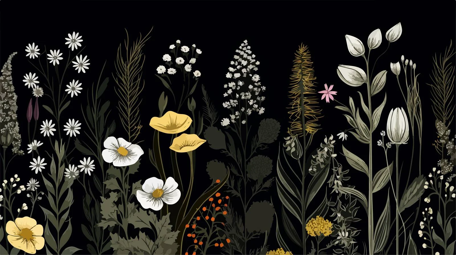 Exquisite Wild Blooming Floral Seamless Pattern — free download from Dotvec