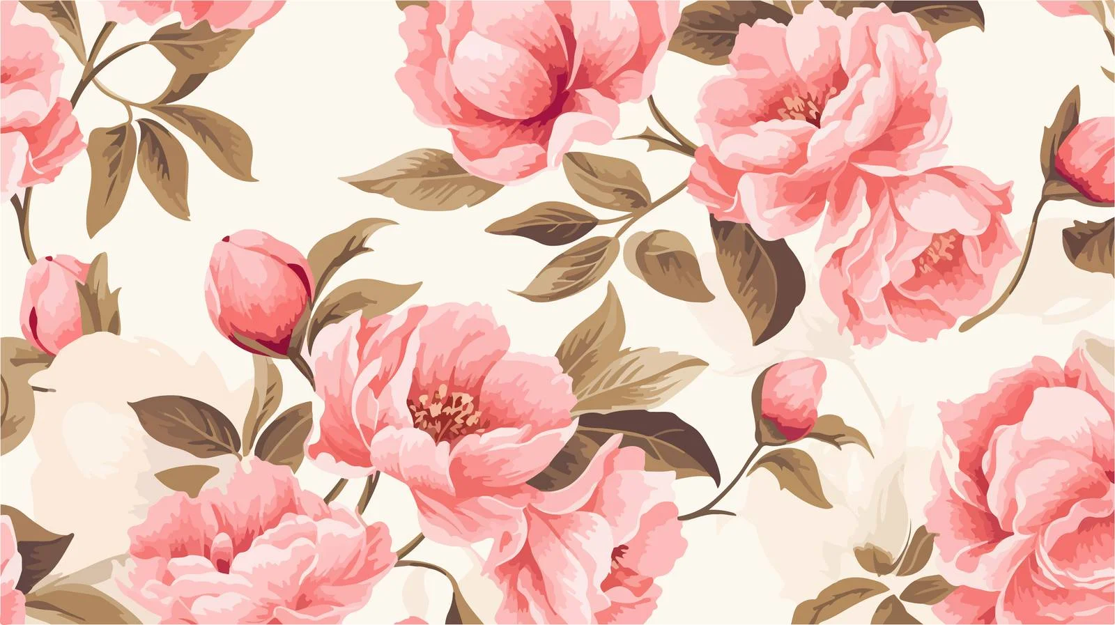 Elegant Austin Rose Seamless Floral Pattern — free download from Dotvec