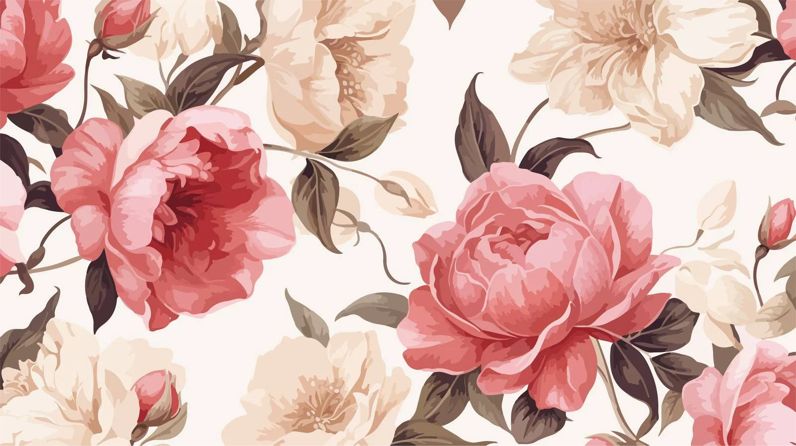 Elegant Austin Rose Pattern in Bloom — free download from Dotvec
