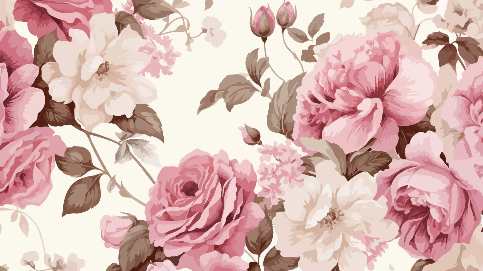 Elegant Seamless Austin Roses Floral Pattern — free download from Dotvec